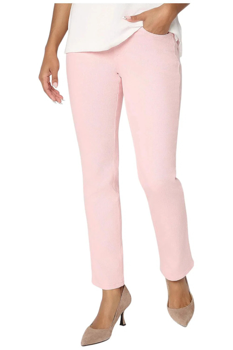 Belle by Kim Gravel Women's Straight-Leg BelleCurve Jean Silver Pink - Petite